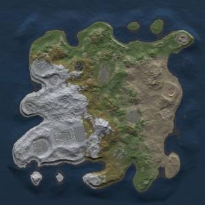 Thumbnail Rust Map: Barren, Size: 3500, Seed: 32, 13 Monuments