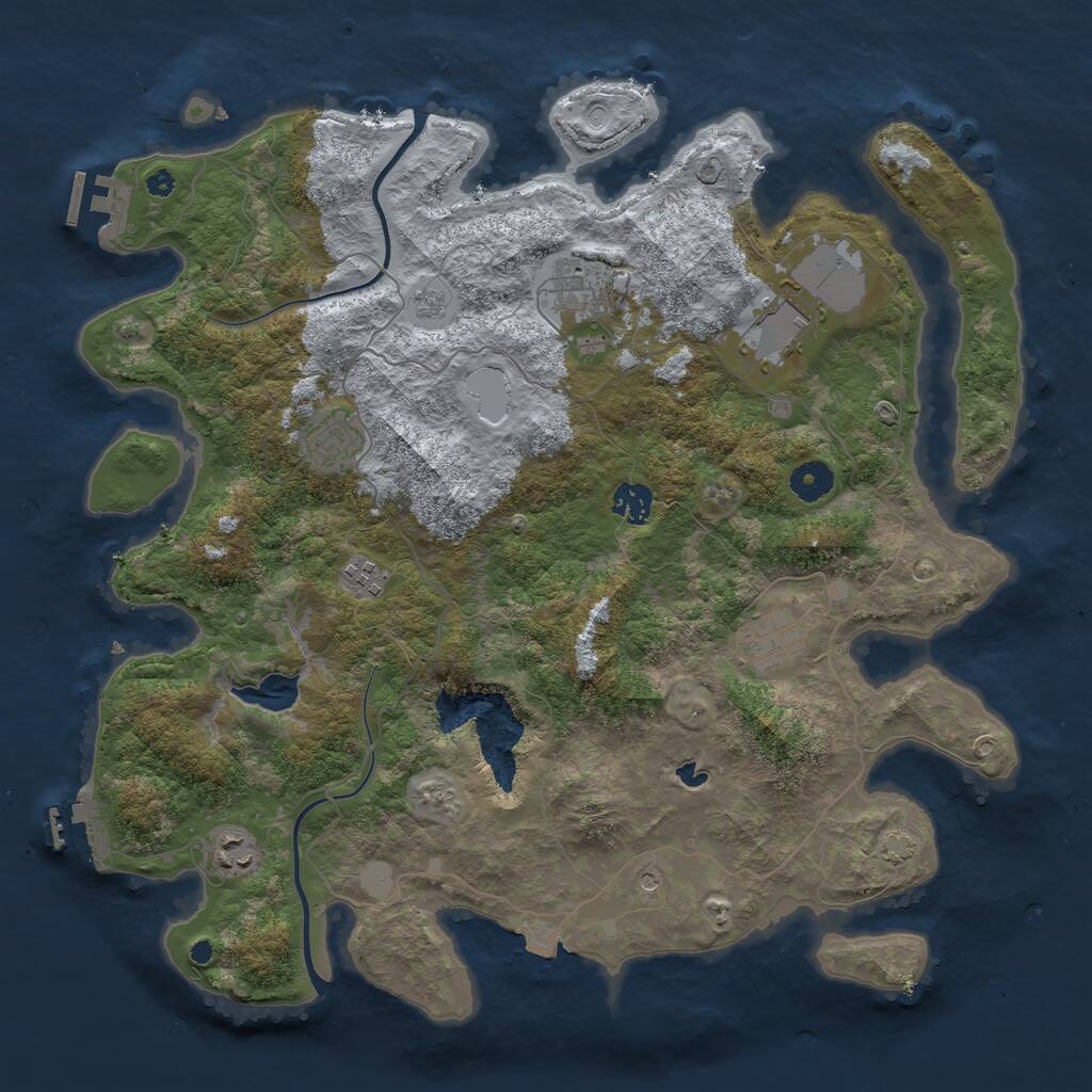 Rust Map: Procedural Map, Size: 4000, Seed: 12567711, 13 Monuments