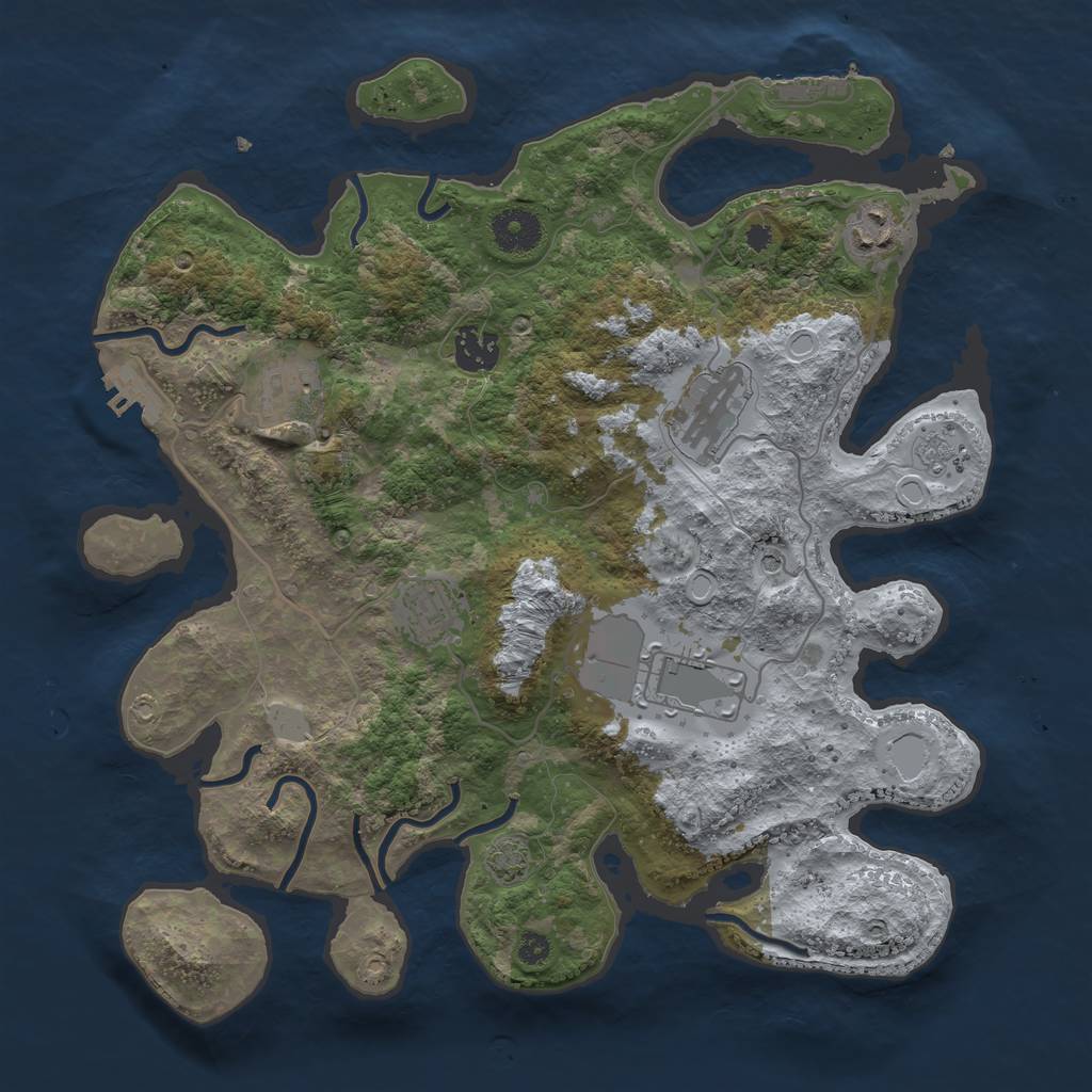 Rust Map: Procedural Map, Size: 3500, Seed: 1621150257, 14 Monuments