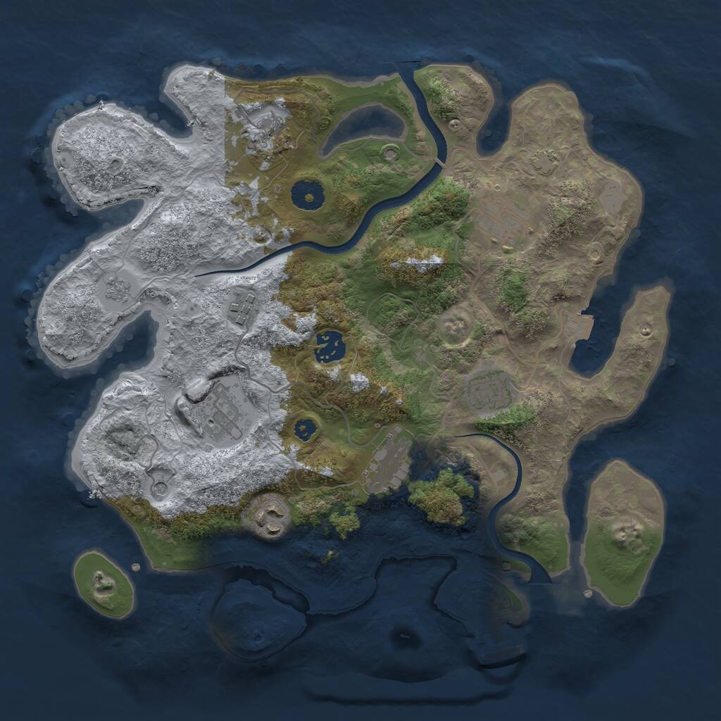 Rust Map: Procedural Map, Size: 3350, Seed: 325235235, 13 Monuments