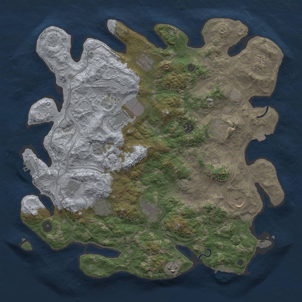 Rust Map: Procedural Map, Size: 4250, Seed: 1812342595, 19 Monuments