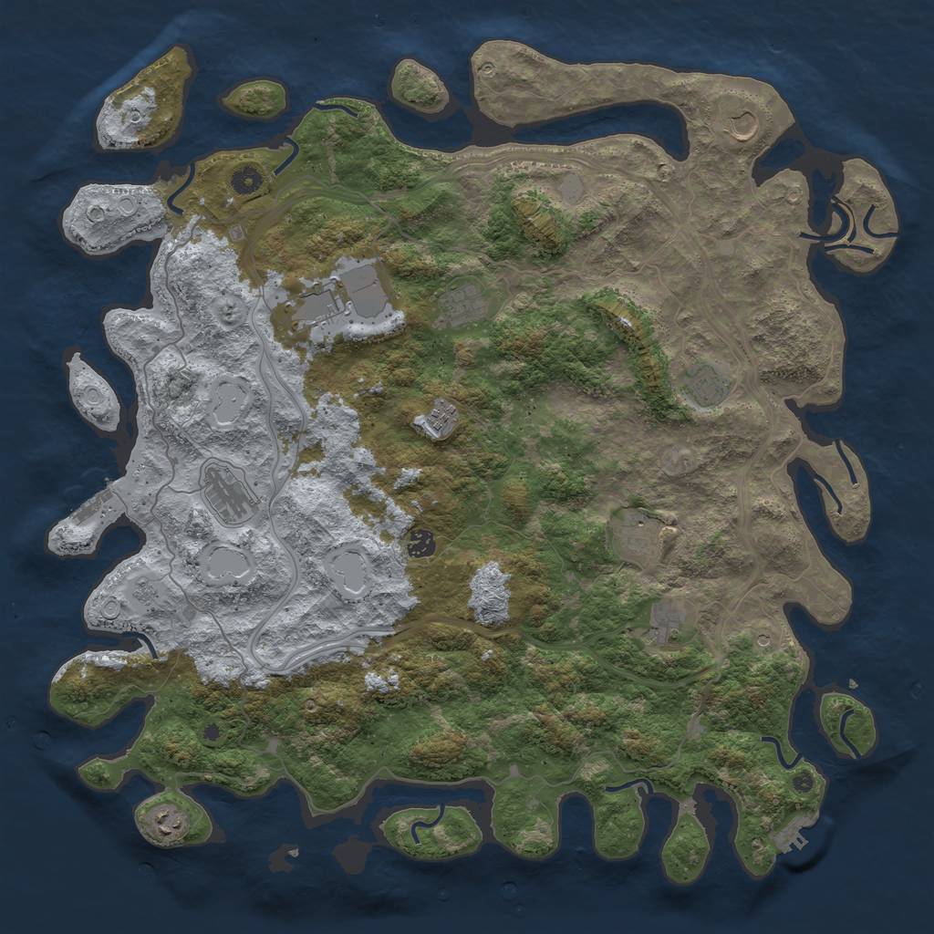 Rust Map: Procedural Map, Size: 4800, Seed: 836429099, 17 Monuments