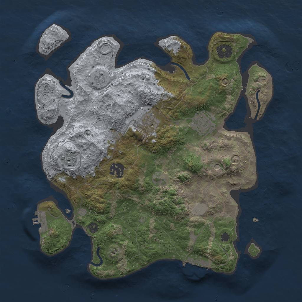 Rust Map: Procedural Map, Size: 3000, Seed: 14737847, 11 Monuments