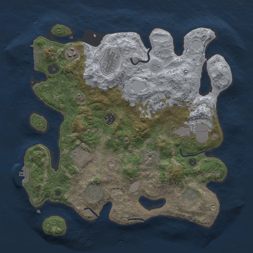 Rust Map: Procedural Map, Size: 3500, Seed: 1724709281, 15 Monuments
