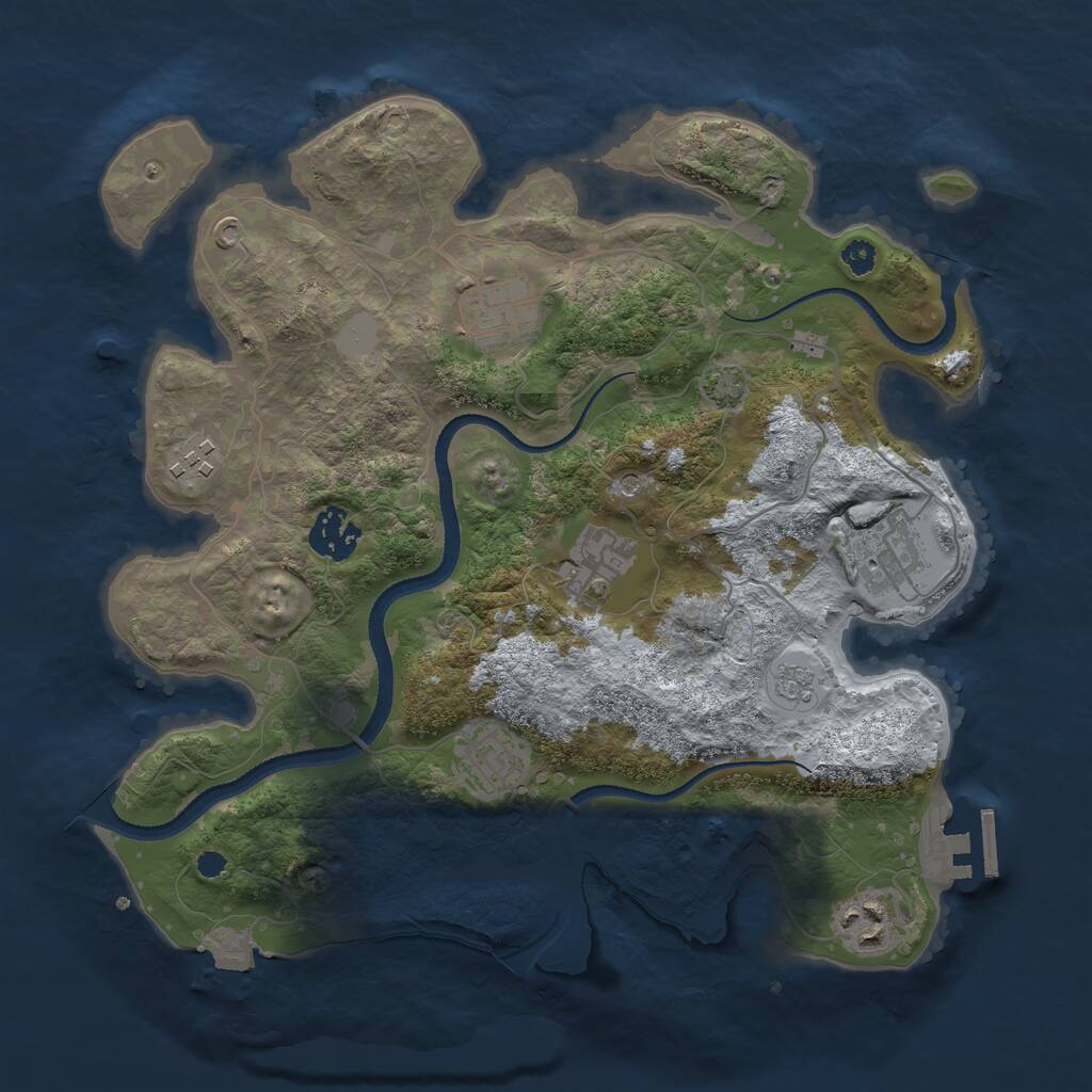 Rust Map: Procedural Map, Size: 3250, Seed: 160984614, 12 Monuments