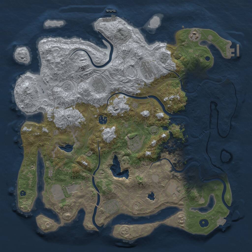 Rust Map: Procedural Map, Size: 4250, Seed: 43113, 15 Monuments