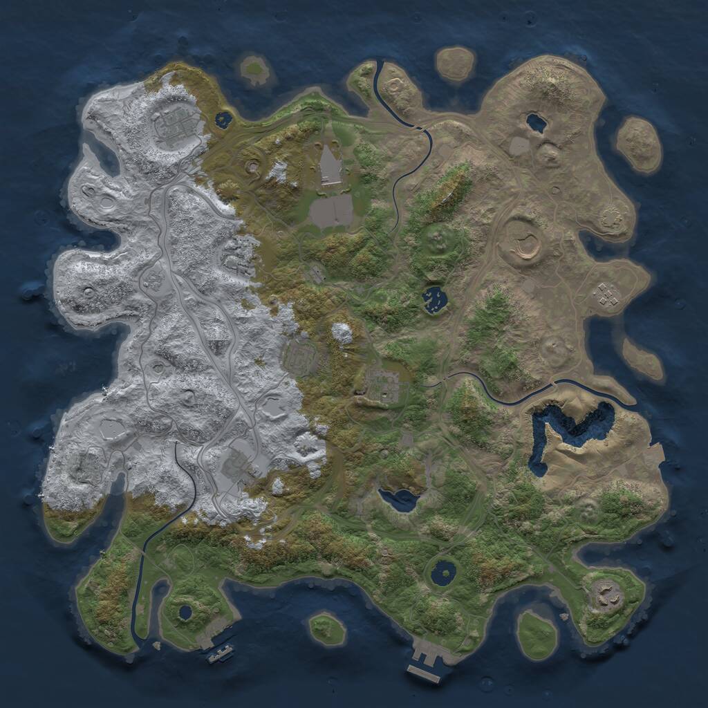 Rust Map: Procedural Map, Size: 4250, Seed: 1918981060, 16 Monuments