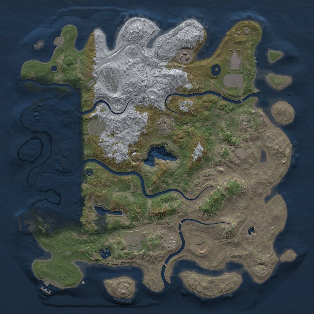 Rust Map: Procedural Map, Size: 4250, Seed: 10000001, 15 Monuments