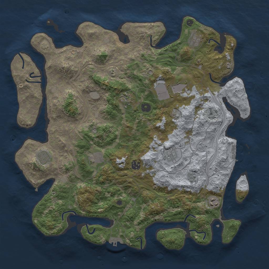 Rust Map: Procedural Map, Size: 4250, Seed: 1161404714, 17 Monuments