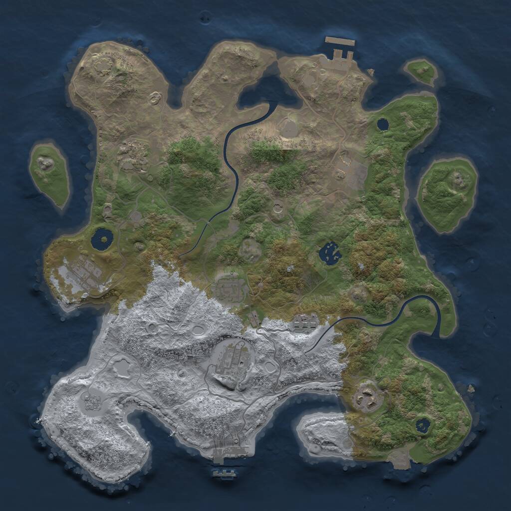 Rust Map: Procedural Map, Size: 3488, Seed: 2147483647, 14 Monuments