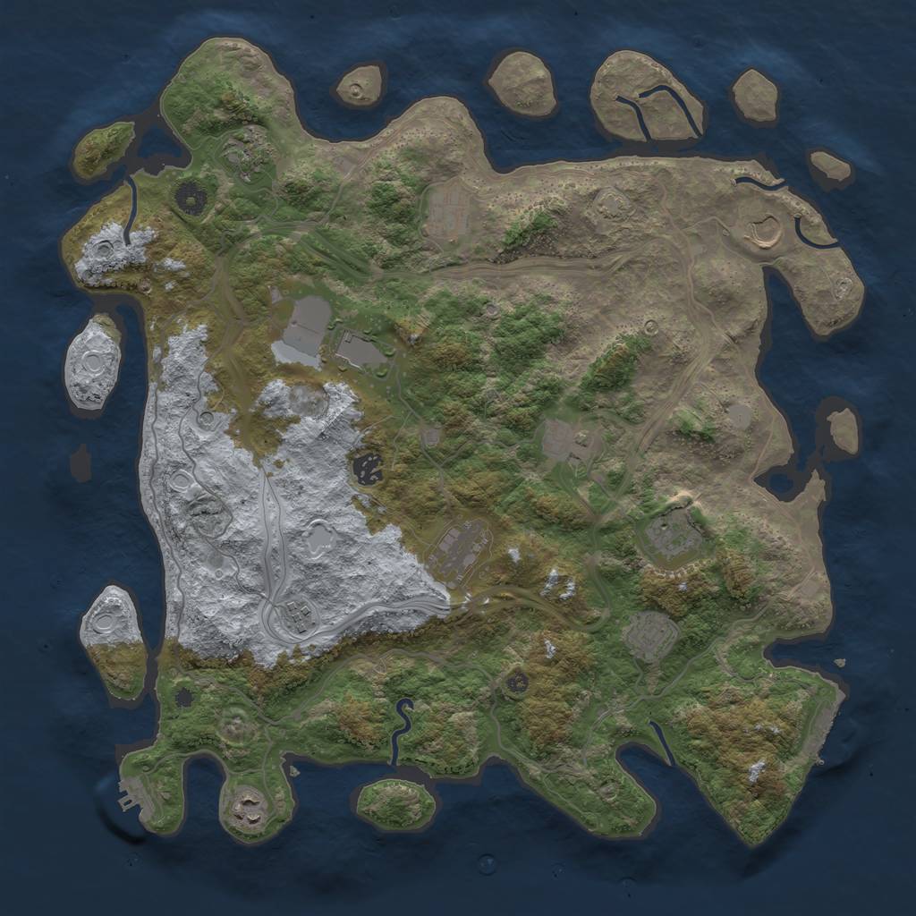 Rust Map: Procedural Map, Size: 4250, Seed: 1996476058, 18 Monuments