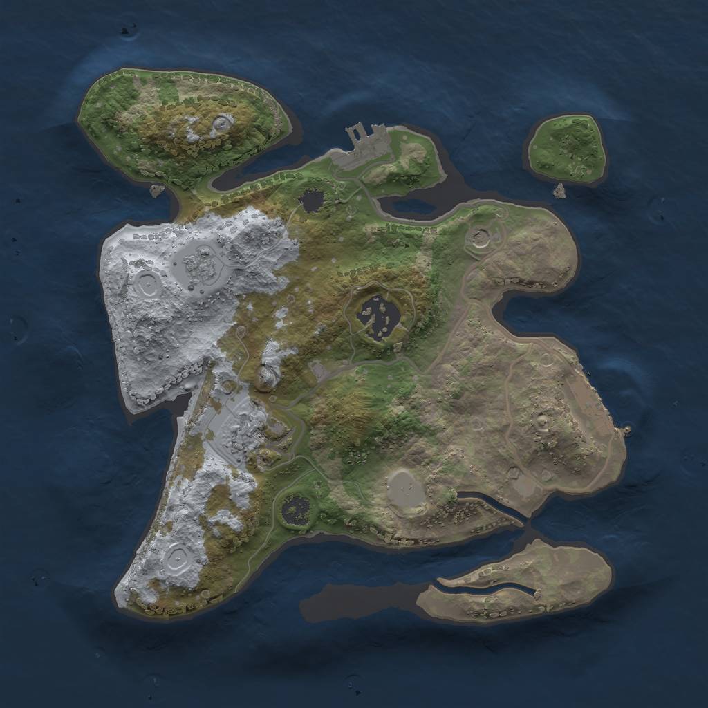 Rust Map: Procedural Map, Size: 2500, Seed: 798922475, 9 Monuments