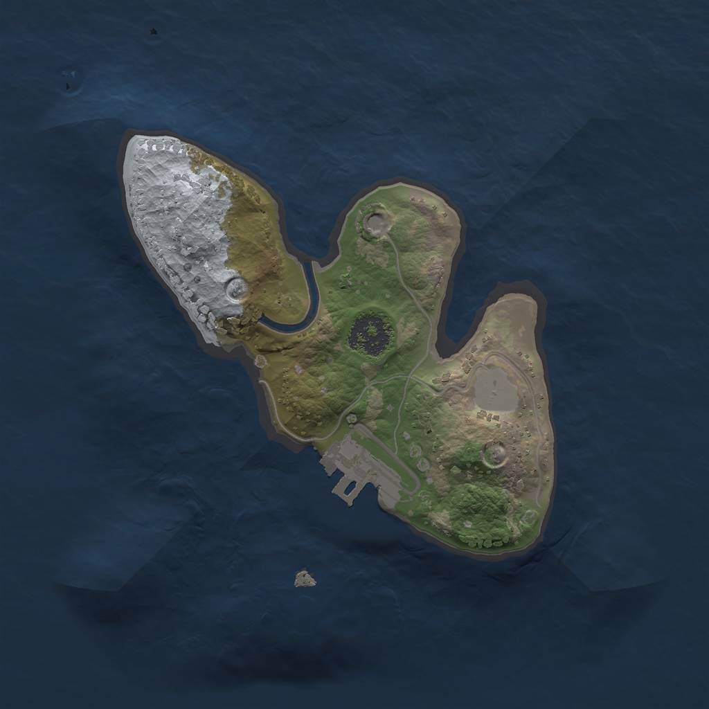 Rust Map: Procedural Map, Size: 1800, Seed: 3434, 4 Monuments