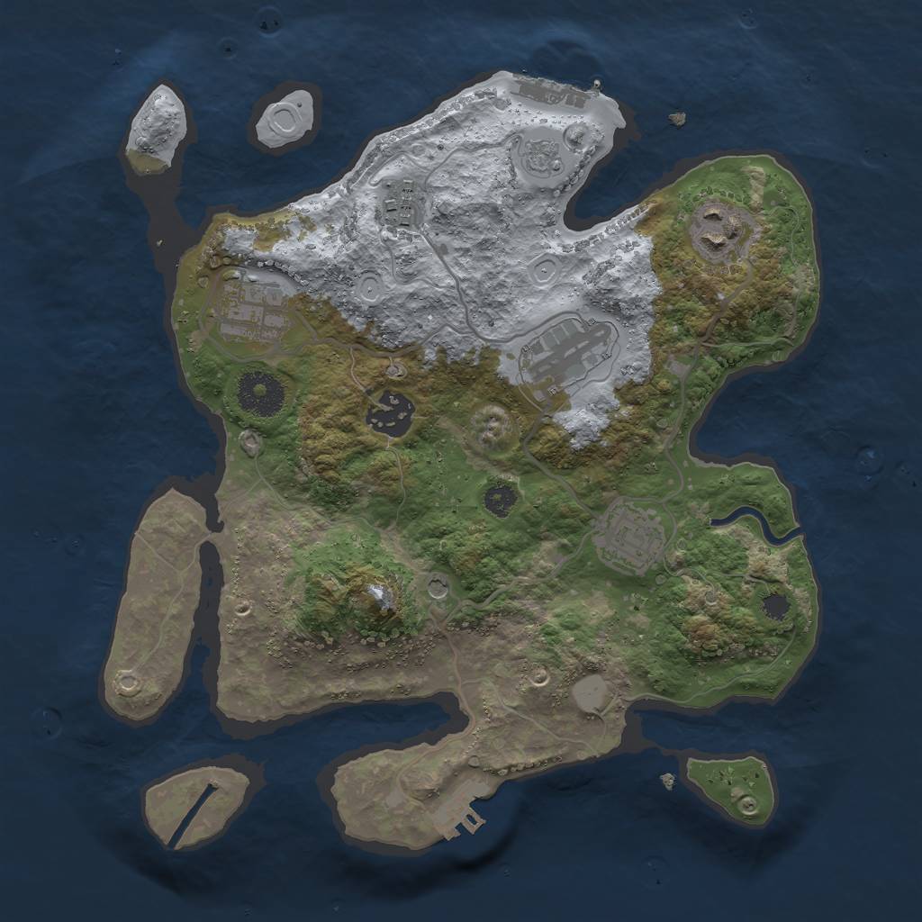 Rust Map: Procedural Map, Size: 3000, Seed: 456789, 13 Monuments