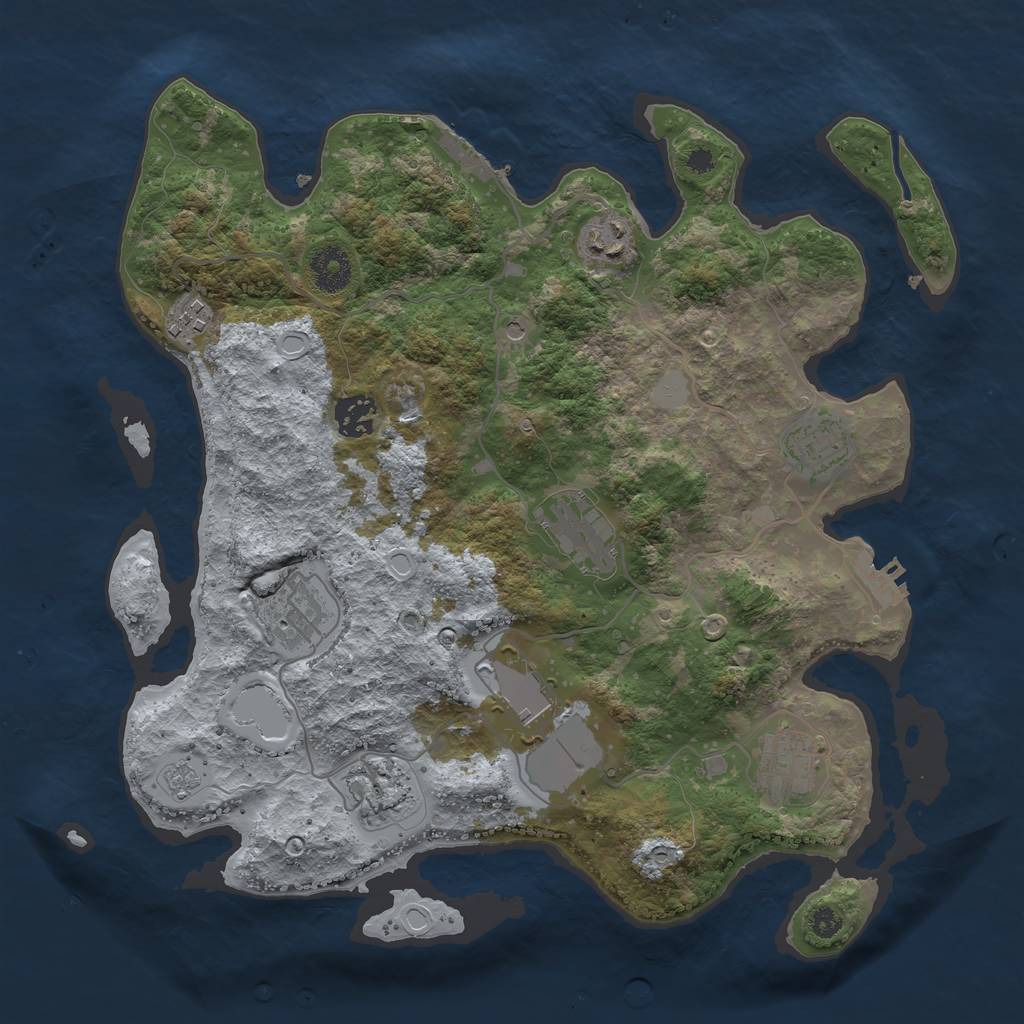 Rust Map: Procedural Map, Size: 3500, Seed: 898985194, 16 Monuments