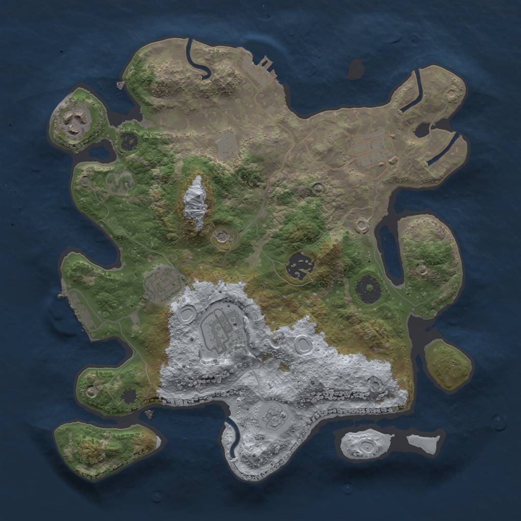 Rust Map: Procedural Map, Size: 3000, Seed: 506459091, 12 Monuments
