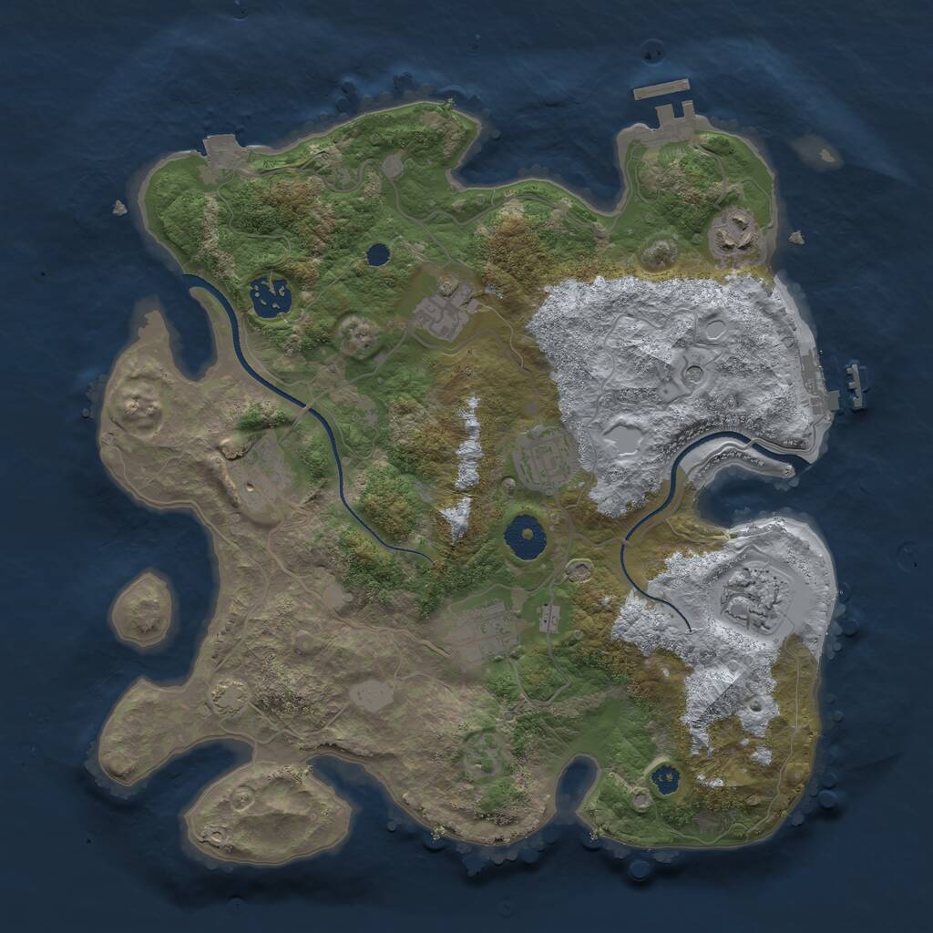Rust Map: Procedural Map, Size: 3350, Seed: 456457, 12 Monuments