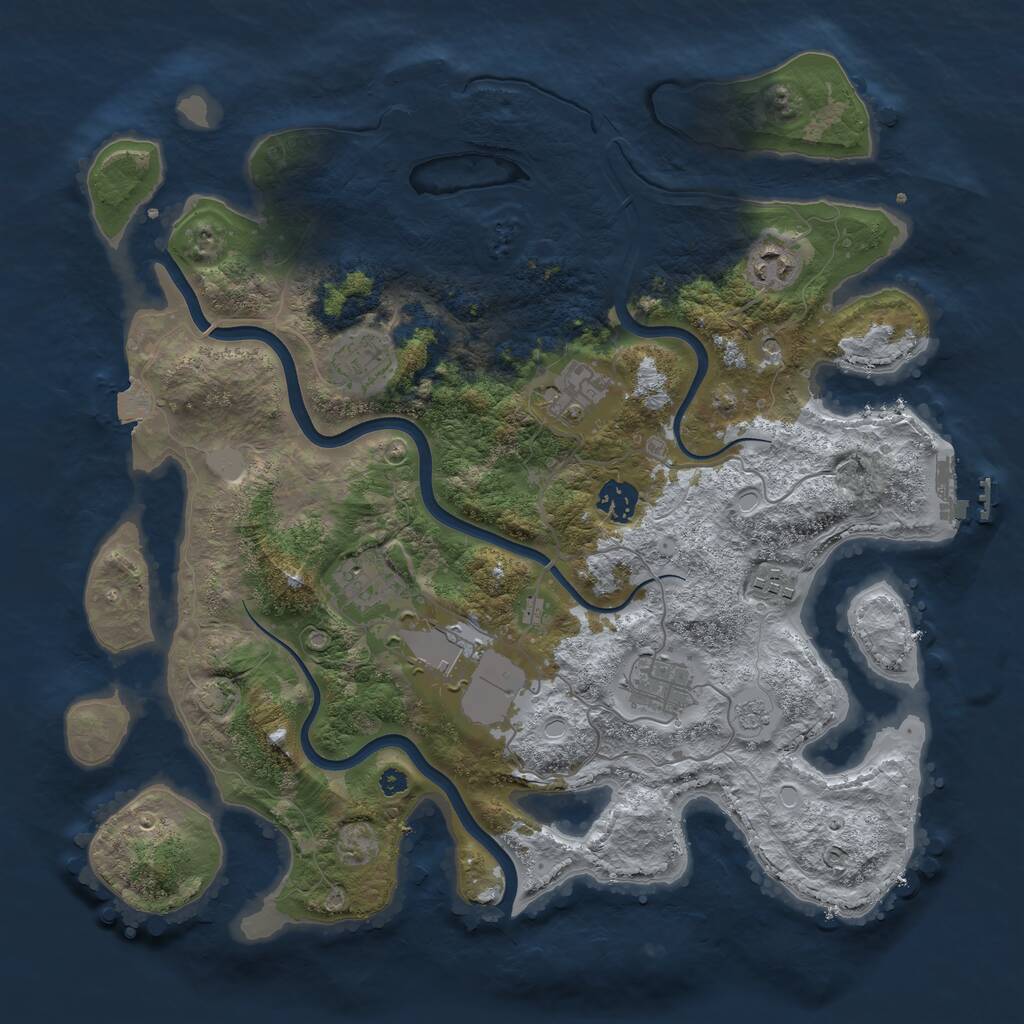Rust Map: Procedural Map, Size: 3750, Seed: 2018290, 14 Monuments
