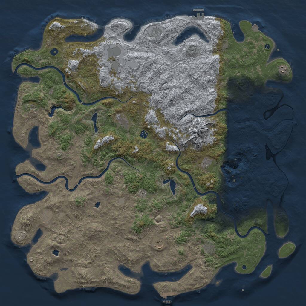 Rust Map: Procedural Map, Size: 6000, Seed: 694559, 17 Monuments