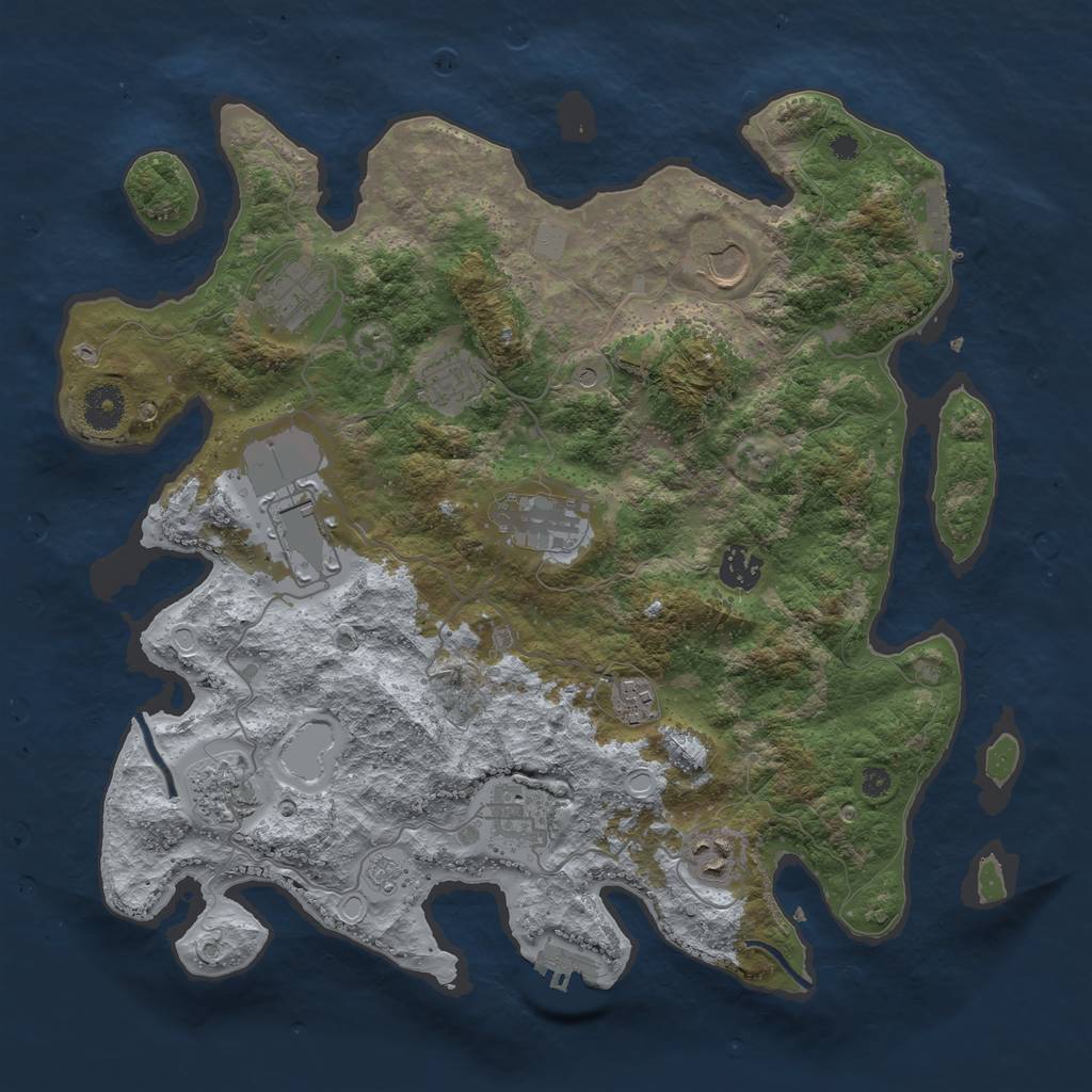 Rust Map: Procedural Map, Size: 3750, Seed: 212757252, 17 Monuments