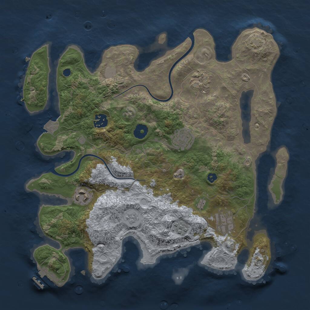 Rust Map: Procedural Map, Size: 3250, Seed: 1543504954, 10 Monuments