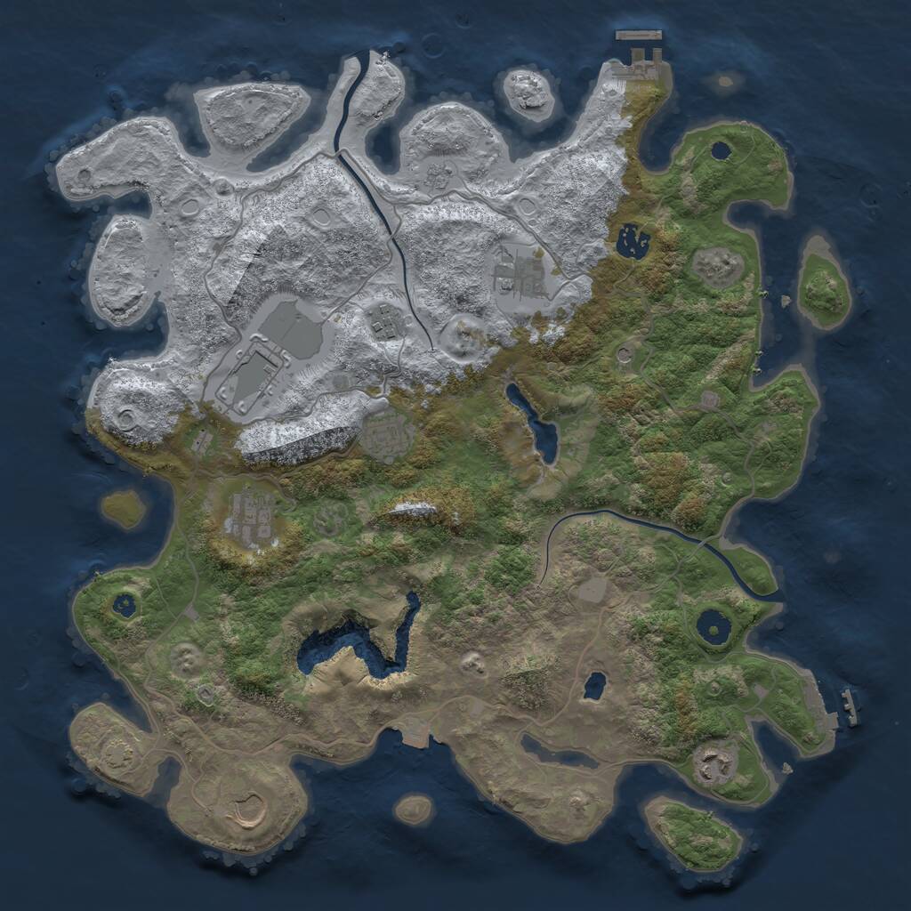 Rust Map: Procedural Map, Size: 4000, Seed: 1522013974, 14 Monuments