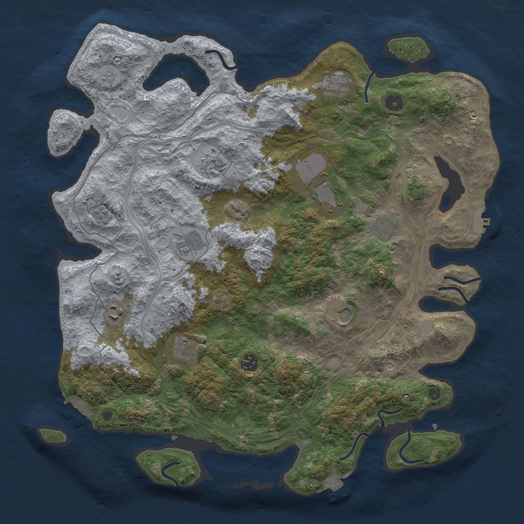 Rust Map: Procedural Map, Size: 4500, Seed: 635654913, 18 Monuments