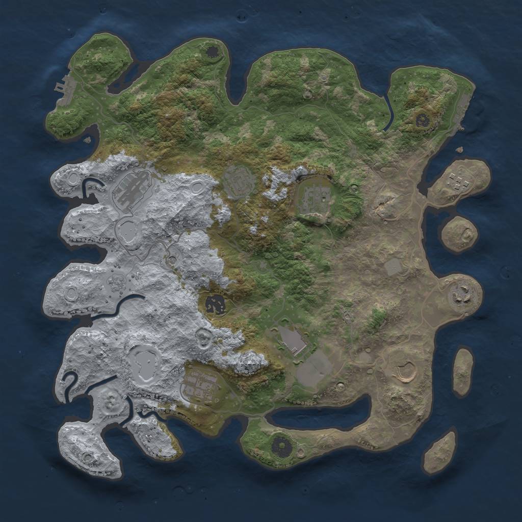 Rust Map: Procedural Map, Size: 3750, Seed: 189921951, 16 Monuments