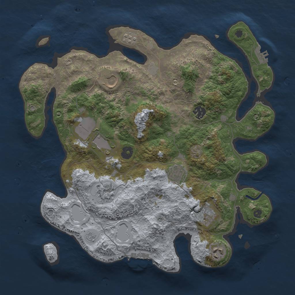 Rust Map: Procedural Map, Size: 3560, Seed: 6738, 15 Monuments