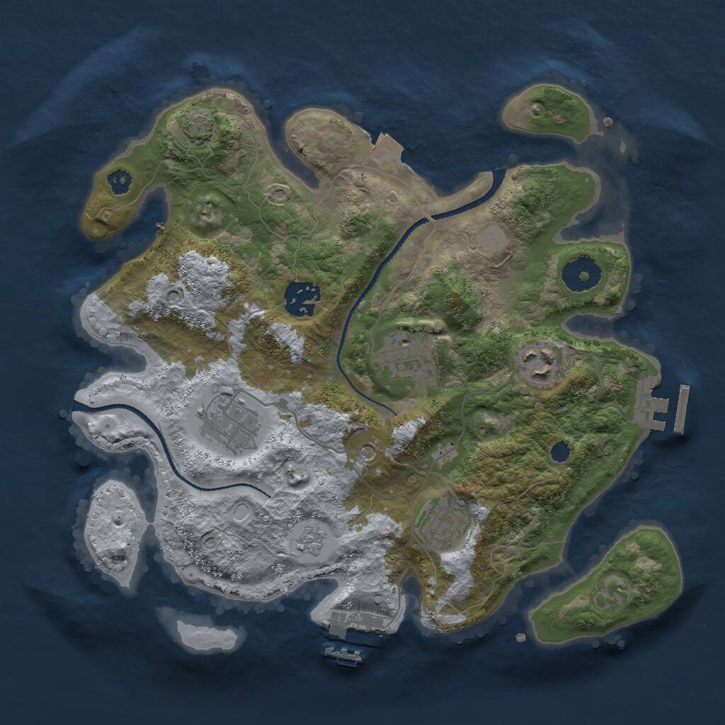 Rust Map: Procedural Map, Size: 3000, Seed: 28482293, 11 Monuments