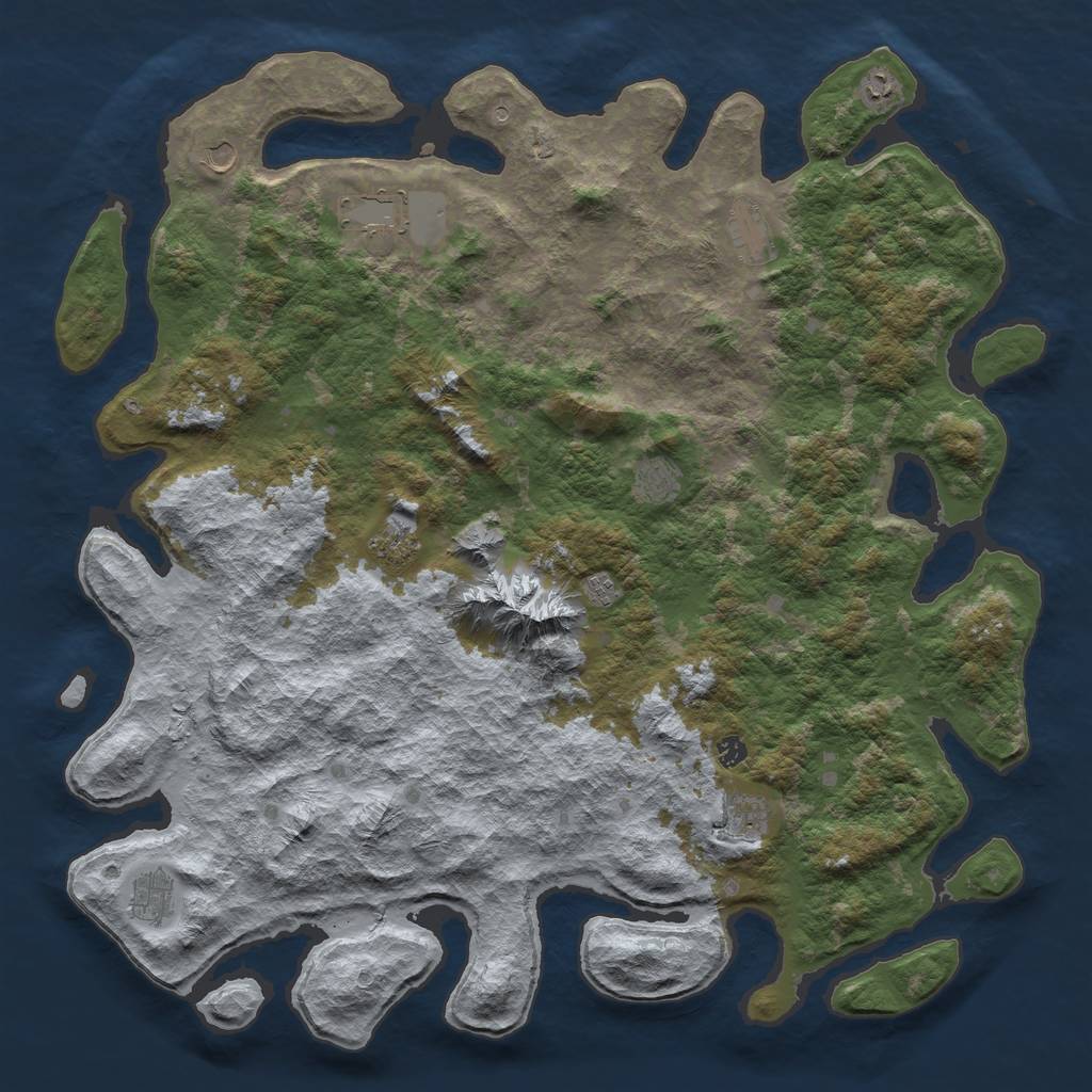 Rust Map: Barren, Size: 5333, Seed: 19100648, 13 Monuments