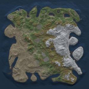 Thumbnail Rust Map: Procedural Map, Size: 4000, Seed: 701084802, 17 Monuments