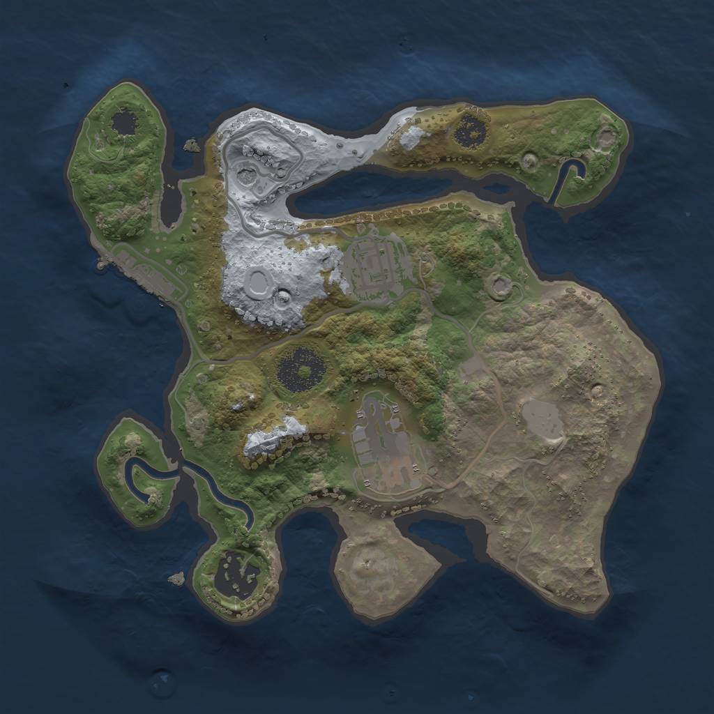 Rust Map: Procedural Map, Size: 2345, Seed: 123456789, 8 Monuments