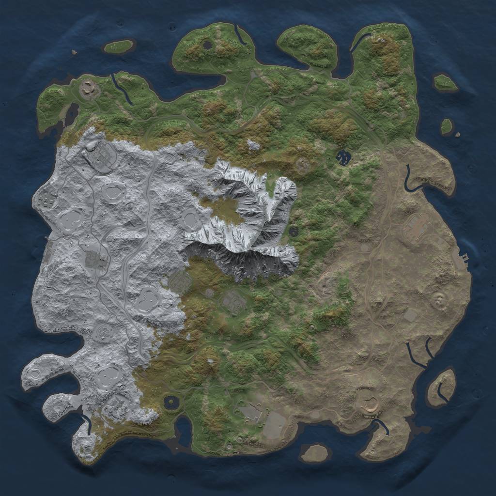 Rust Map: Procedural Map, Size: 5000, Seed: 188690027, 18 Monuments