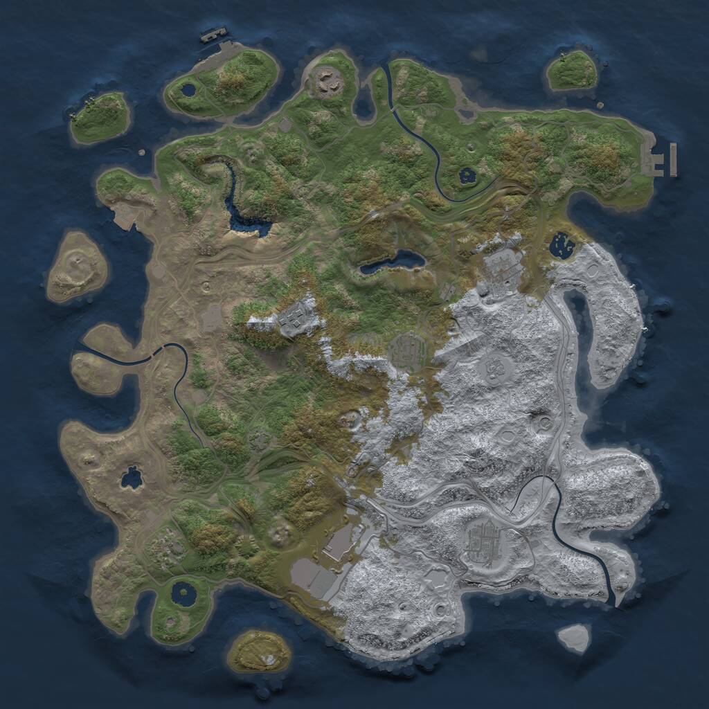 Rust Map: Procedural Map, Size: 4250, Seed: 24164, 14 Monuments