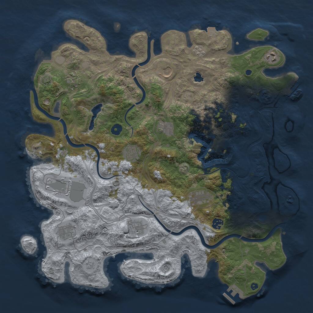 Rust Map: Procedural Map, Size: 4250, Seed: 6433, 17 Monuments