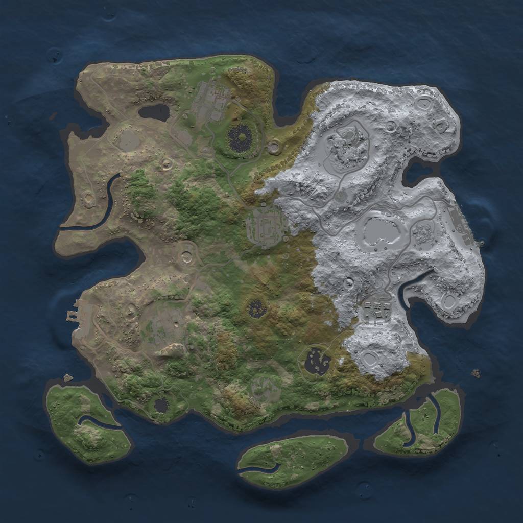 Rust Map: Procedural Map, Size: 3000, Seed: 302227691, 13 Monuments