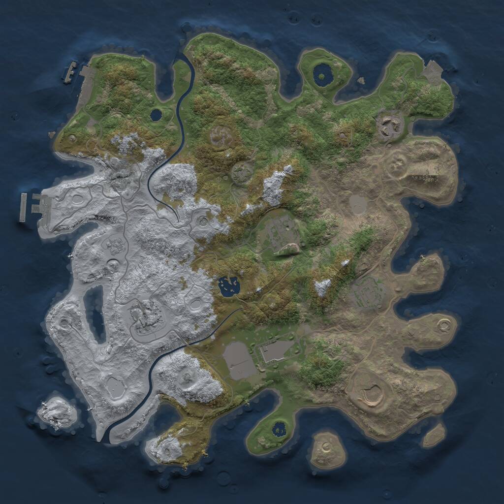 Rust Map: Procedural Map, Size: 3500, Seed: 5000000, 13 Monuments