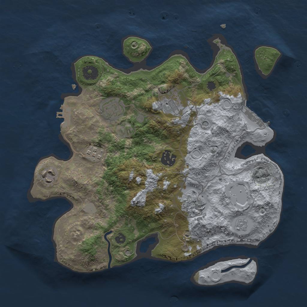 Rust Map: Procedural Map, Size: 3000, Seed: 1623332, 13 Monuments