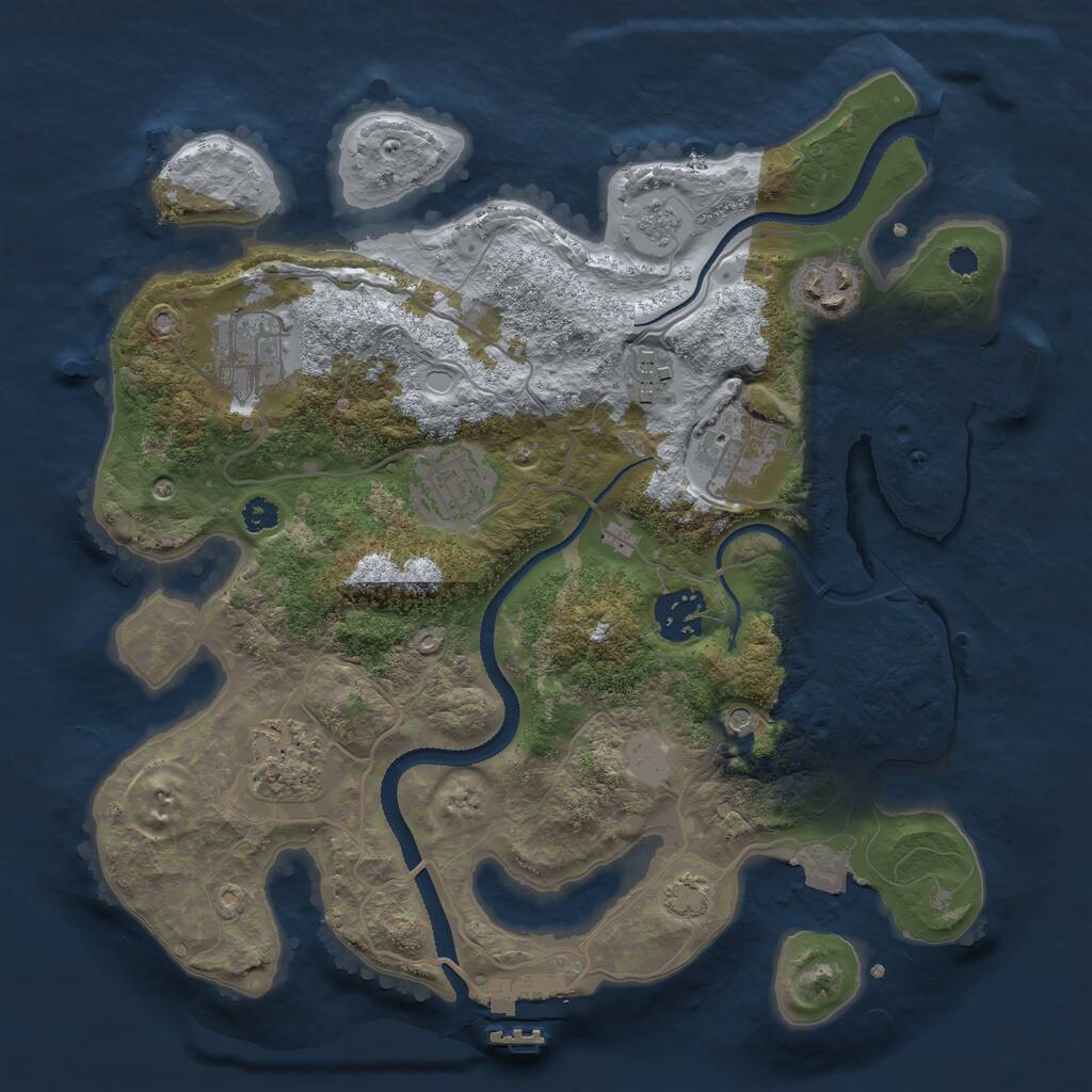 Rust Map: Procedural Map, Size: 3100, Seed: 11211, 13 Monuments