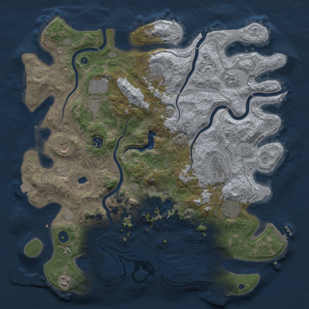 Rust Map: Procedural Map, Size: 4250, Seed: 6237172, 16 Monuments