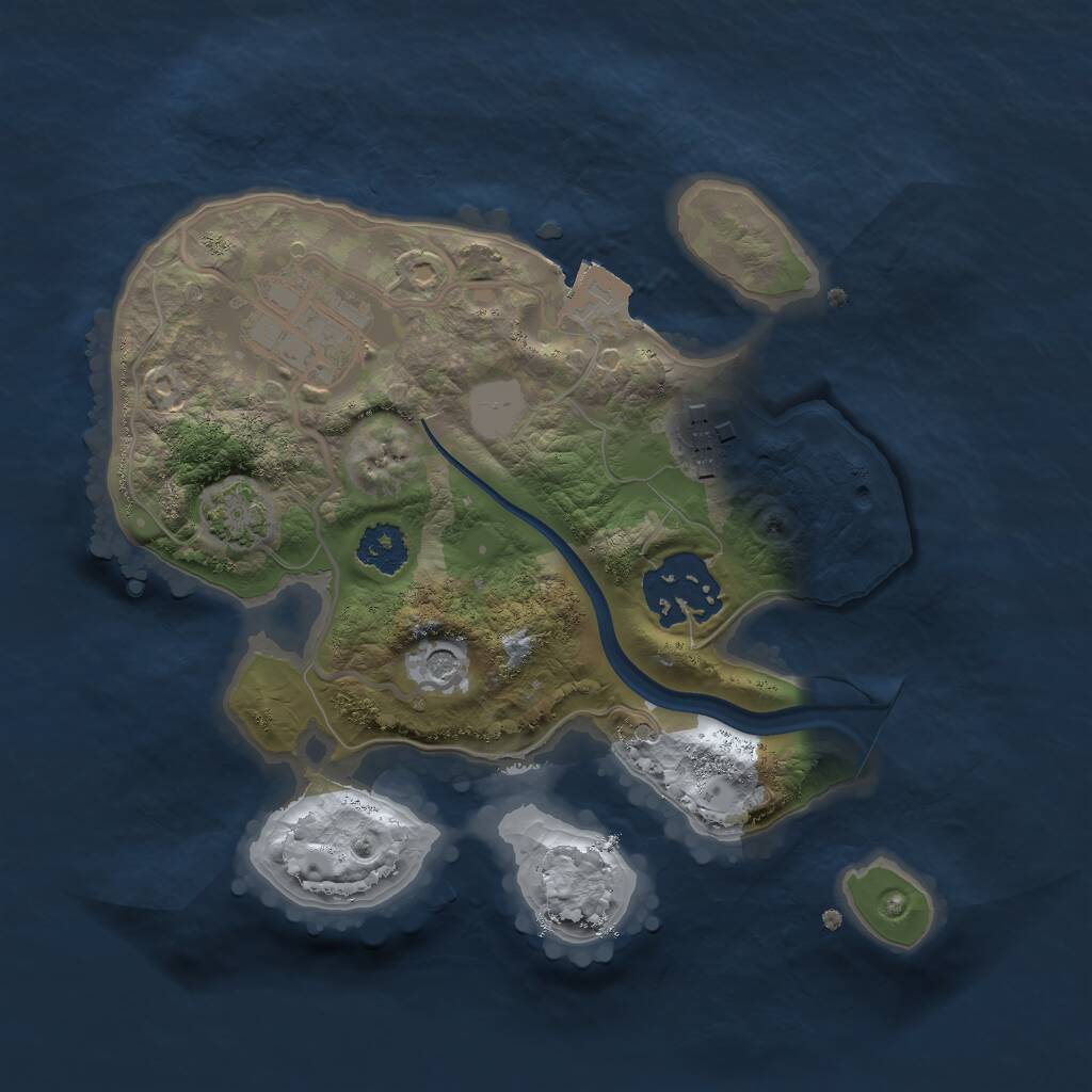 Rust Map: Procedural Map, Size: 2200, Seed: 19988208, 6 Monuments