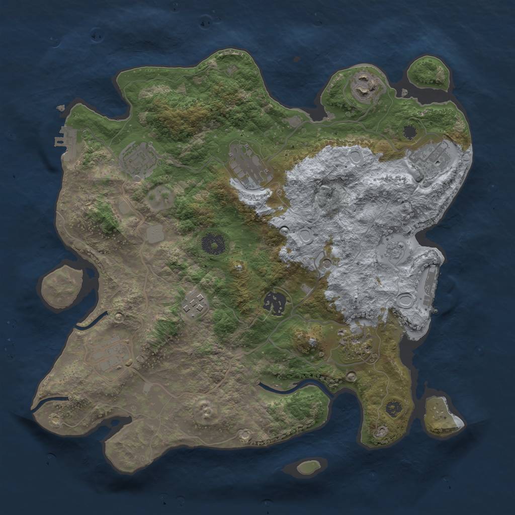Rust Map: Procedural Map, Size: 3300, Seed: 955455092, 15 Monuments