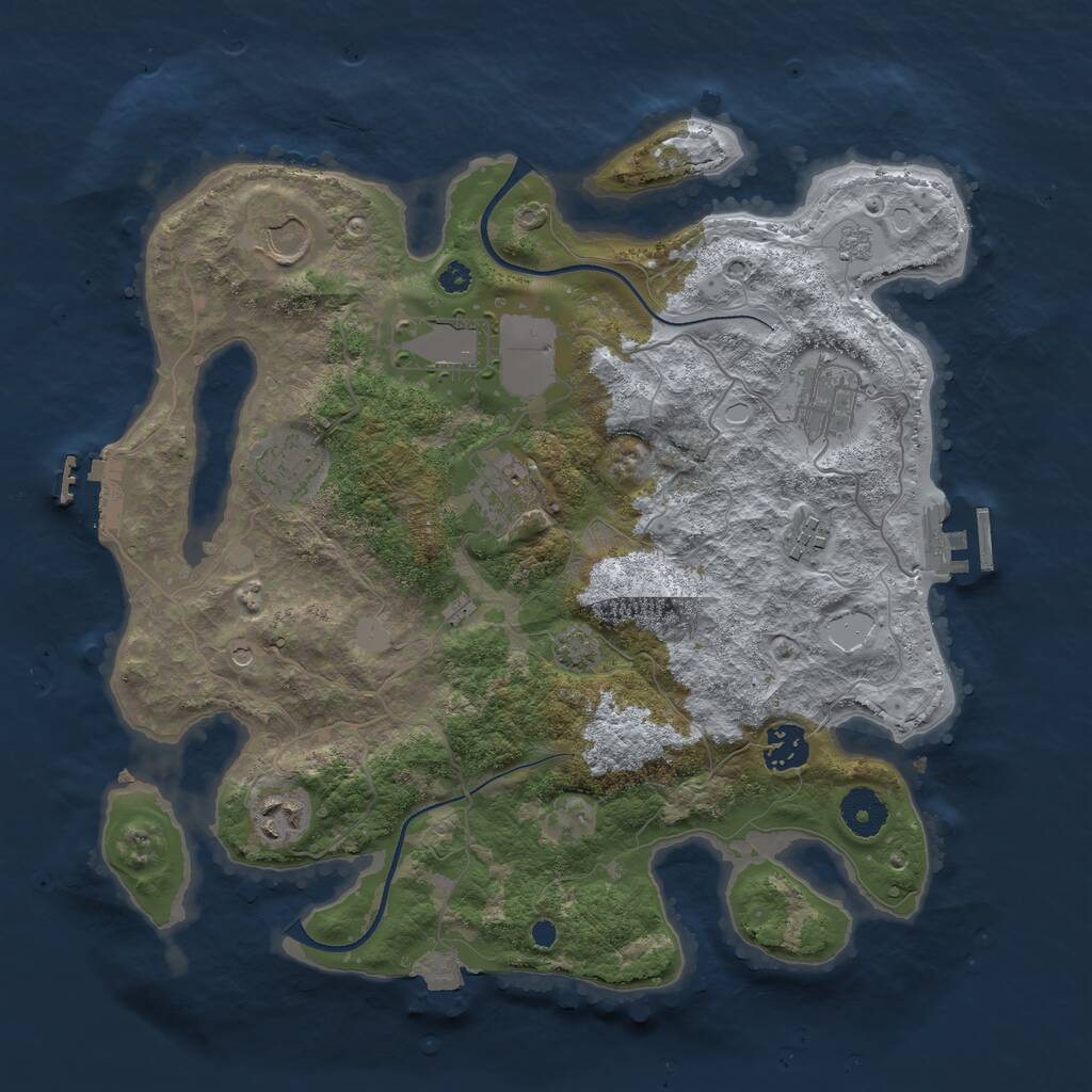 Rust Map: Procedural Map, Size: 3500, Seed: 565486005, 14 Monuments