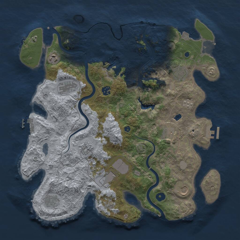 Rust Map: Procedural Map, Size: 4000, Seed: 369487671, 16 Monuments
