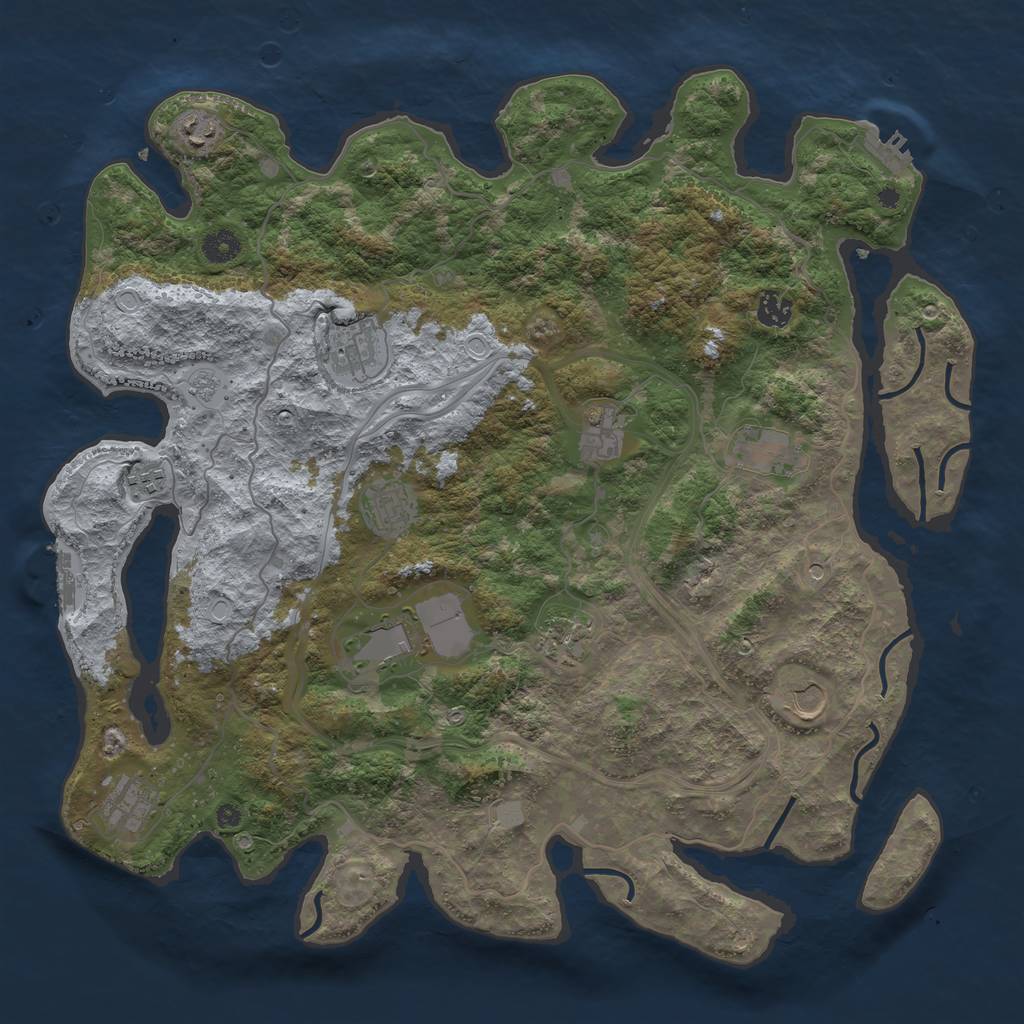 Rust Map: Procedural Map, Size: 4250, Seed: 452583421, 18 Monuments