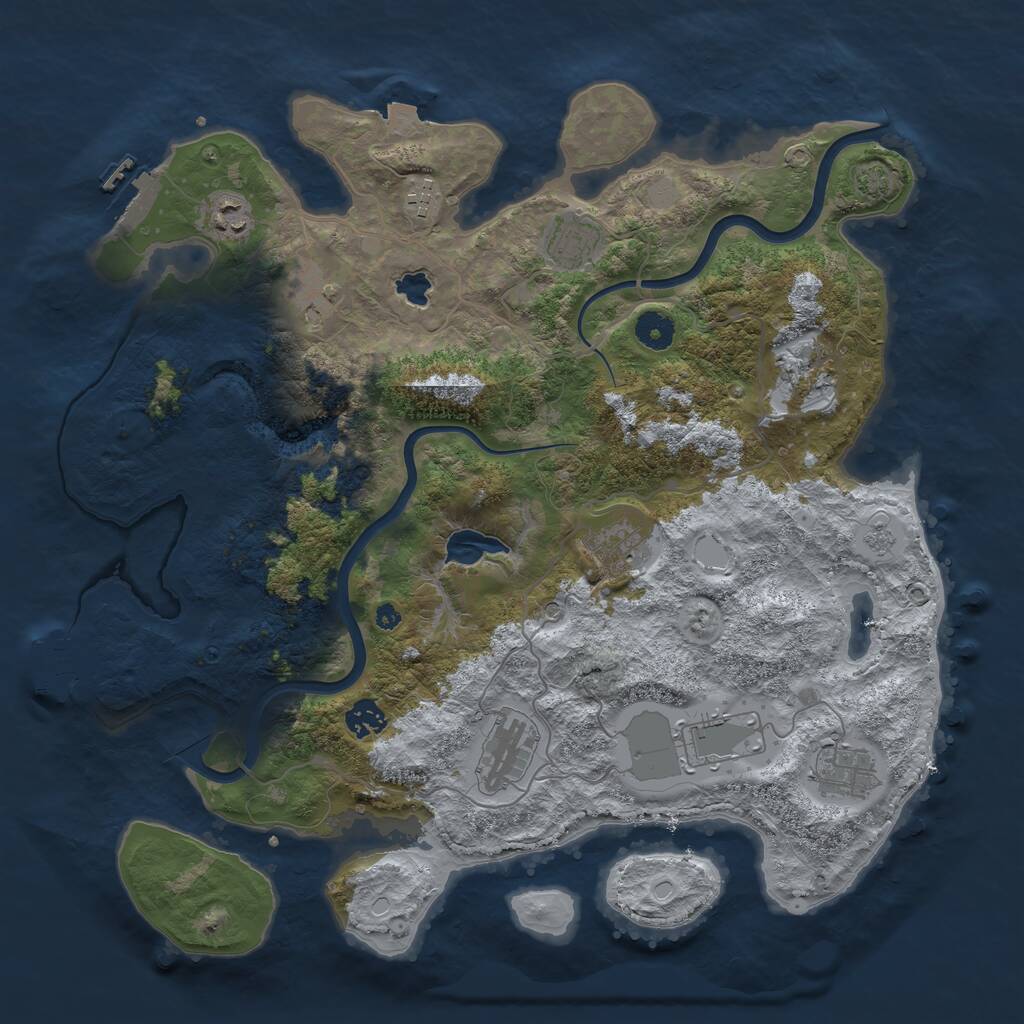 Rust Map: Procedural Map, Size: 4000, Seed: 2003630561, 16 Monuments