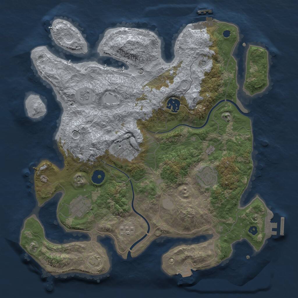 Rust Map: Procedural Map, Size: 3300, Seed: 76038290, 11 Monuments