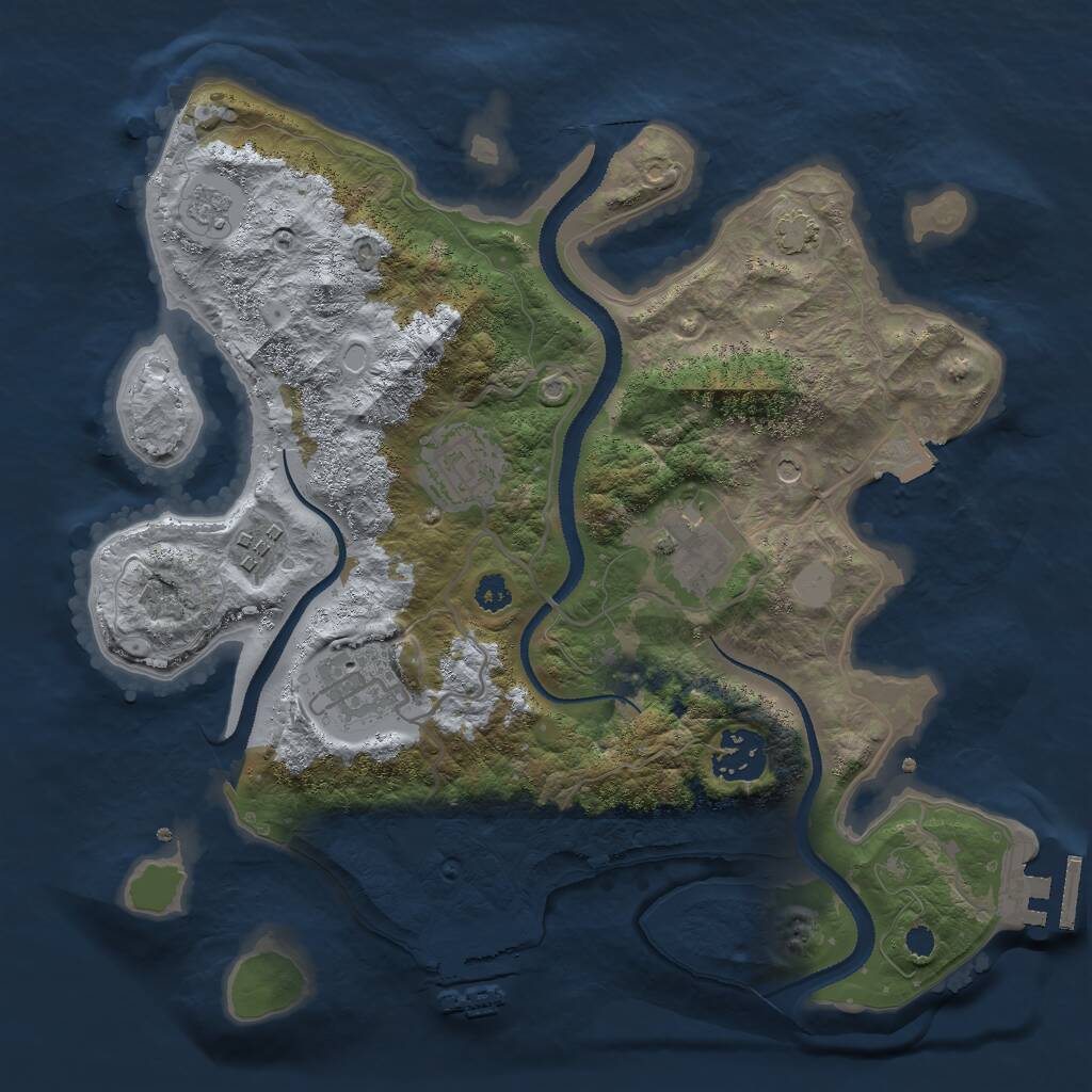 Rust Map: Procedural Map, Size: 3000, Seed: 626917058, 11 Monuments