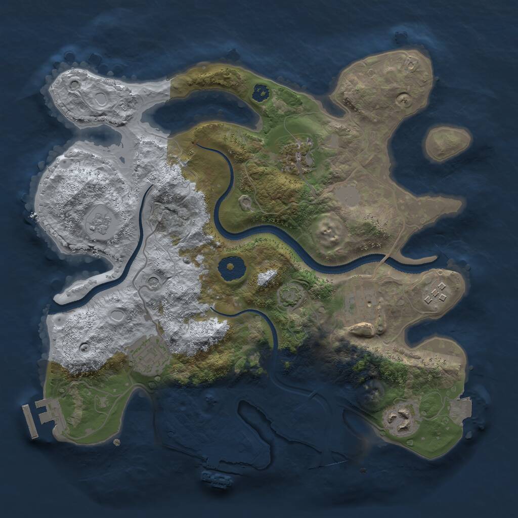 Rust Map: Procedural Map, Size: 3000, Seed: 32631, 11 Monuments